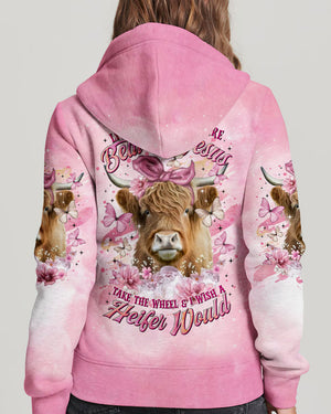 Living Life Somewhere Between Jesus Pink Cow Women's All Over Print Shirt - Tltr1202254