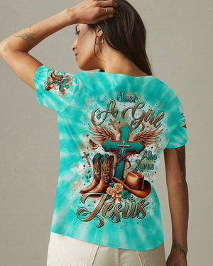 Just A Girl Who Loves Jesus Tie Dye Women's All Over Print Shirt - Tltr1406252