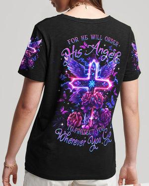 For He Will Order His Angels Women's All Over Print Shirt - Tltr1412242