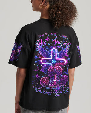 For He Will Order His Angels Women's All Over Print Shirt - Tltr1412242