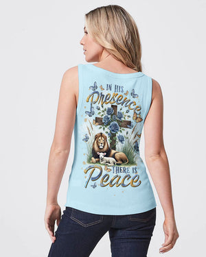 In His Presence There Is Peace Lion Lamb Women's All Over Print Shirt - Tltr1701251