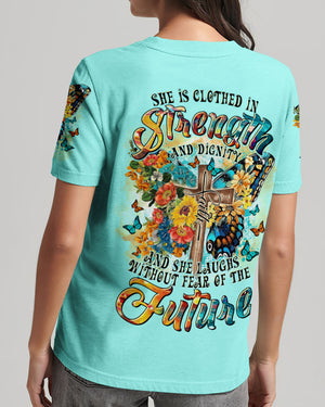 She Is Clothed In Strength And Dignity Butterfly Women's All Over Print Shirt - Tltr1811242