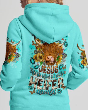 Living Life Somewhere Between Jesus Cow Women's All Over Print Shirt - Tltr2002243