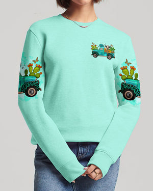 Living Life Somewhere Between Jesus Cow Truck Women's All Over Print Shirt - Tltr2203244