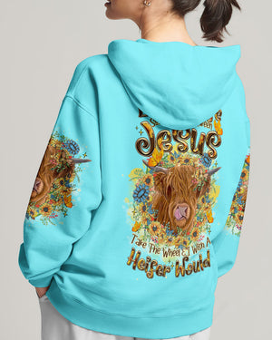 Living Life Somewhere Between Jesus Cow Women's All Over Print Shirt - Tltr2406241