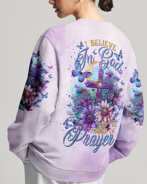 I Believe In God Flower Cross Women's All Over Print Shirt - Tltr2511244