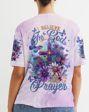 I Believe In God Flower Cross Women's All Over Print Shirt - Tltr2511244