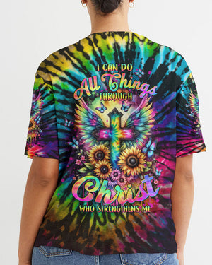 I Can Do All Things Cross Tie Dye Women's All Over Print Shirt - Tltw0102244