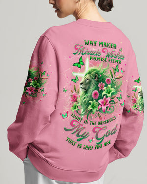 Way Maker Lion Cross Lilies Women's All Over Print Shirt - Tltw0107244