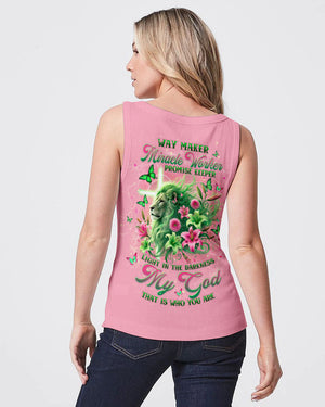 Way Maker Lion Cross Lilies Women's All Over Print Shirt - Tltw0107244