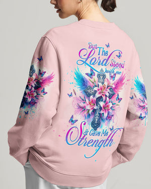Lord Stood With Me Cross Wings Lilies Women's All Over Print Shirt - Tltw0202244