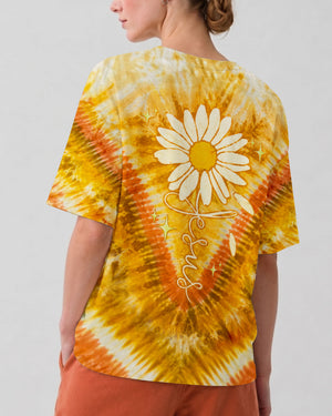 Jesus Daisies V Pattern Women's All Over Print Shirt - Tltw0207261