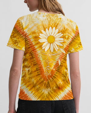 Jesus Daisies V Pattern Women's All Over Print Shirt - Tltw0207261