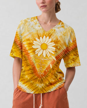 Jesus Daisies V Pattern Women's All Over Print Shirt - Tltw0207261