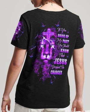 Jesus Dropped The Charges Lion Lilies Women's All Over Print Shirt - Tltw0208245