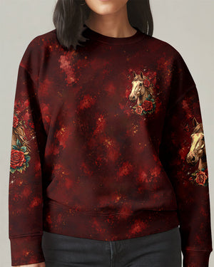 This Girl Runs On Jesus And Horses Women's All Over Print Shirt - Tltw0307268