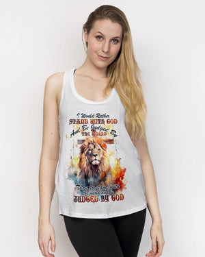 I Would Rather Stand With God Painting Lion Women's All Over Print Shirt - Tltw0410233