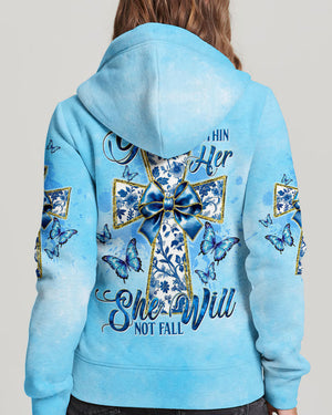 God Is Within Her She Will Not Fall Cross Bow Women's All Over Print Shirt - Tltw0412244