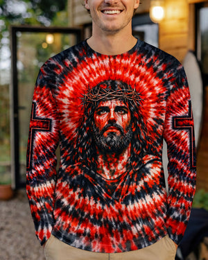 Jesus Halo Of Faith Red & Black Swirl Men's All Over Print Shirt - Tltw0603261