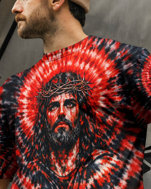 Jesus Halo Of Faith Red & Black Swirl Men's All Over Print Shirt - Tltw0603261