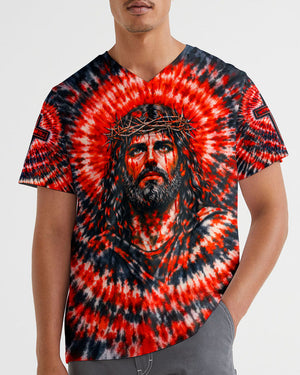 Jesus Halo Of Faith Red & Black Swirl Men's All Over Print Shirt - Tltw0603261