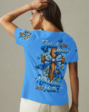 Jesus In My Heart Nursing In My Veins Women's All Over Print Shirt - Tltw0708254
