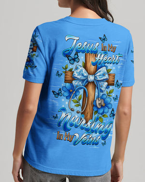 Jesus In My Heart Nursing In My Veins Women's All Over Print Shirt - Tltw0708254