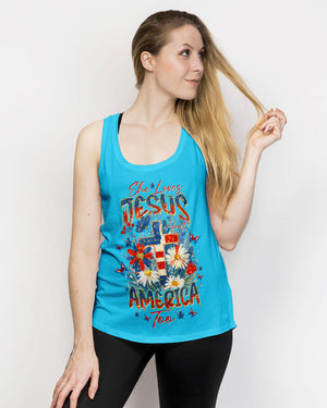 She Loves Jesus & America Too Red White & Blue Women's All Over Print - Tltw0805261