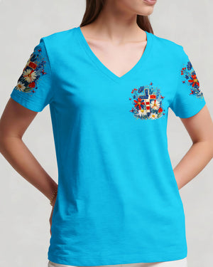 She Loves Jesus & America Too Red White & Blue Women's All Over Print - Tltw0805261