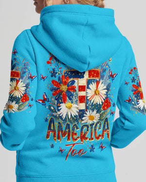 She Loves Jesus & America Too Red White & Blue Women's All Over Print - Tltw0805261