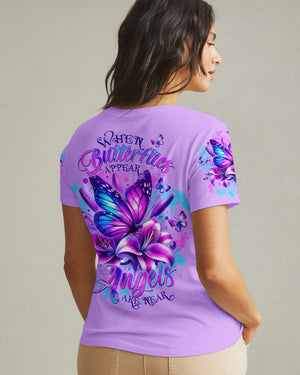When Butterflies Appear Angels Are Near Women's All Over Print Shirt - Tltw0912244