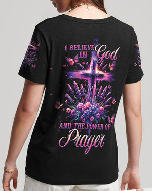 I Believe In God Lavender Women's All Over Print Shirt - Tltw1101243