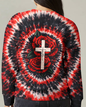 Cross Rose Swirl Women's All Over Print Shirt - Tltw1103262