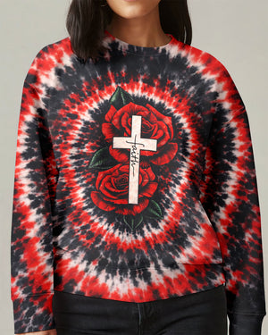 Cross Rose Swirl Women's All Over Print Shirt - Tltw1103262