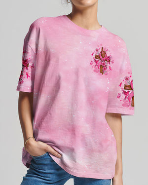 Let Your Faith Be Bigger Than Your Fear Hummingbird Breast Cancer Women's All Over Print Shirt - Tltw1108252