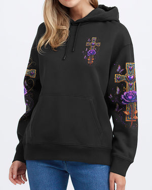 Blessed By God Cross Rose Women's All Over Print Shirt - Tltw1205264