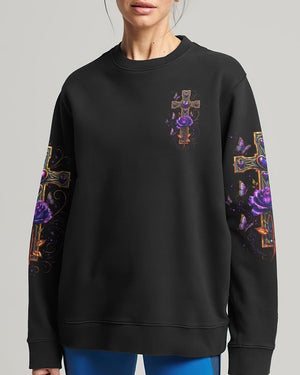 Blessed By God Cross Rose Women's All Over Print Shirt - Tltw1205264