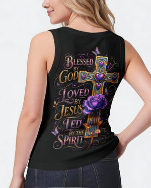 Blessed By God Cross Rose Women's All Over Print Shirt - Tltw1205264