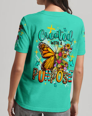 Created With A Purpose Butterfly Women's All Over Print Shirt - Tltw1410253