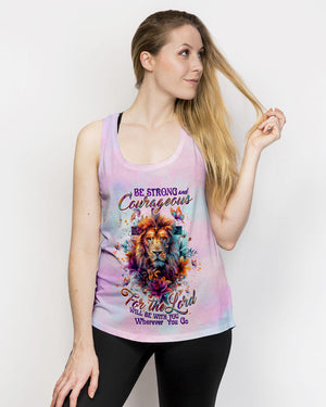 Be Strong And Courageous Lion Lilies Women's All Over Print Shirt - Tltw1904244