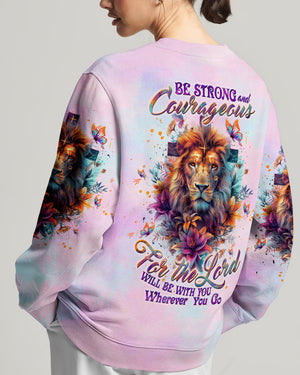 Be Strong And Courageous Lion Lilies Women's All Over Print Shirt - Tltw1904244