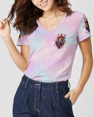 Be Strong And Courageous Lion Lilies Women's All Over Print Shirt - Tltw1904244