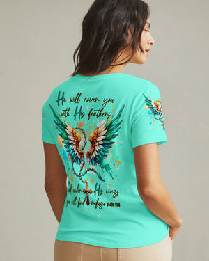 He Will Cover You With His Feathers Wings Women's All Over Print Shirt - Tltw1911243
