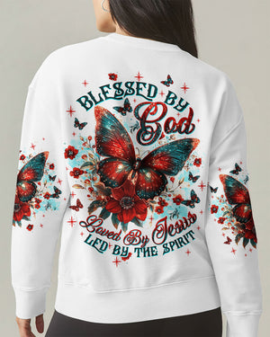 Blessed By God Loved By Jesus Butterfly Women's All Over Print Shirt - Tltw2209251