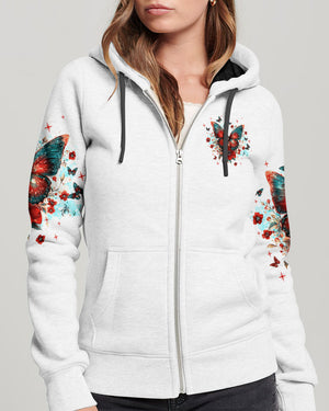 Blessed By God Loved By Jesus Butterfly Women's All Over Print Shirt - Tltw2209251