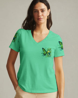 Blessed By God Loved By Jesus Butterfly Women's All Over Print Shirt - Tltw2210252