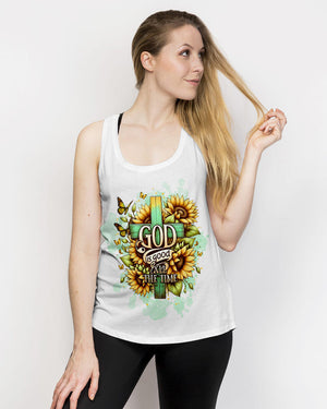 God Is Good All The Time Cross Sunflower Women's All Over Print Shirt - Tltw2311244