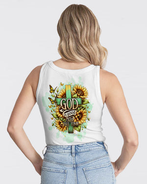 God Is Good All The Time Cross Sunflower Women's All Over Print Shirt - Tltw2311244