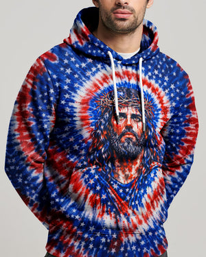 Jesus Halo Of Faith Red White & Blue Swirl Men's All Over Print Shirt - Tltw2803261