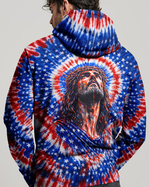 Jesus Halo Of Faith Red White & Blue Swirl Men's All Over Print Shirt - Tltw2803261
